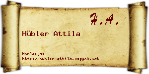 Hübler Attila névjegykártya
