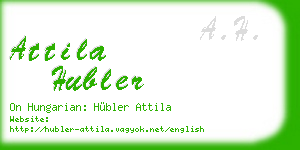 attila hubler business card